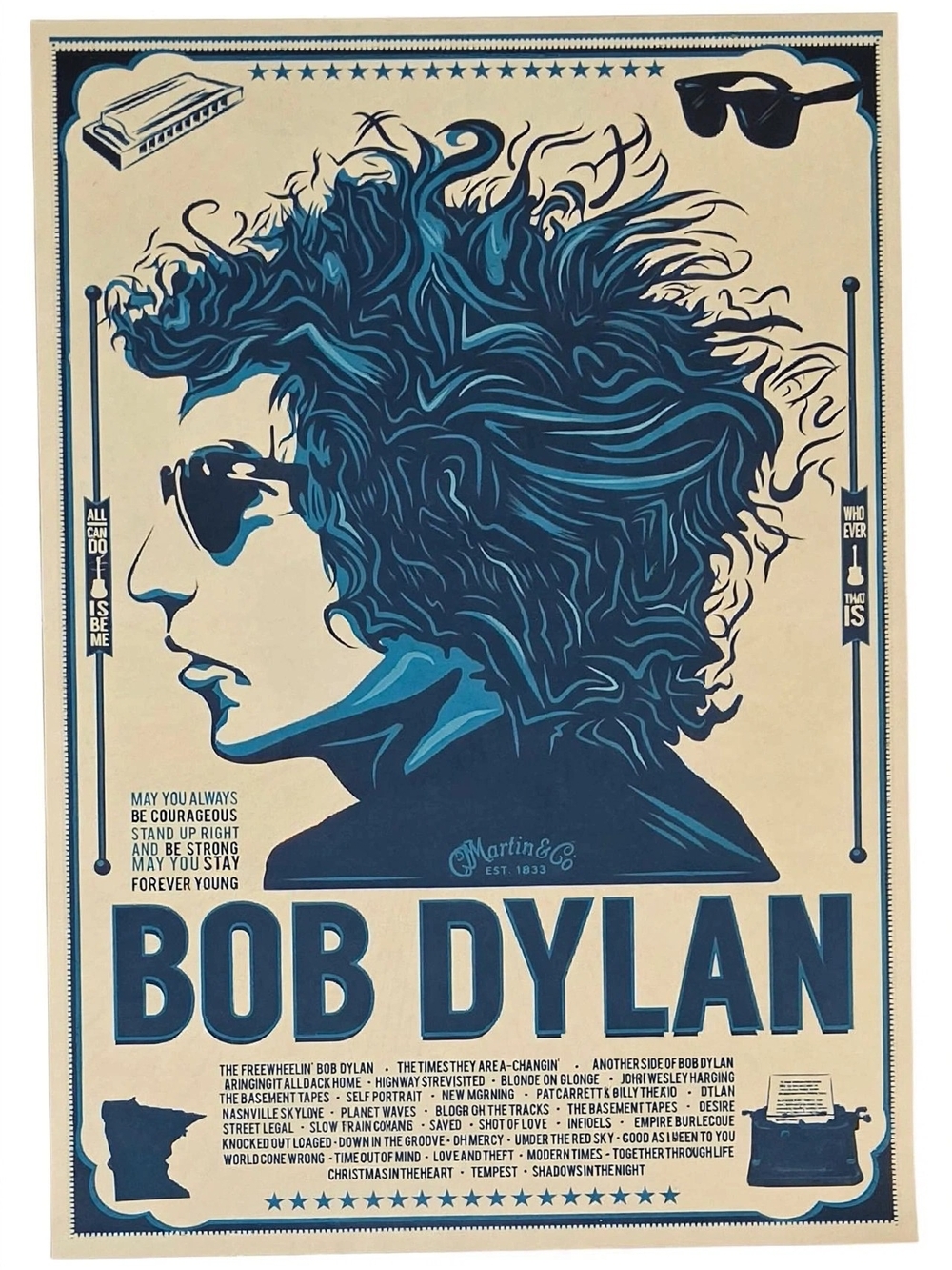 Vintage Style Bob Dylan Concert Poster Print | Music Wall Art 12x18 | Blues Folk